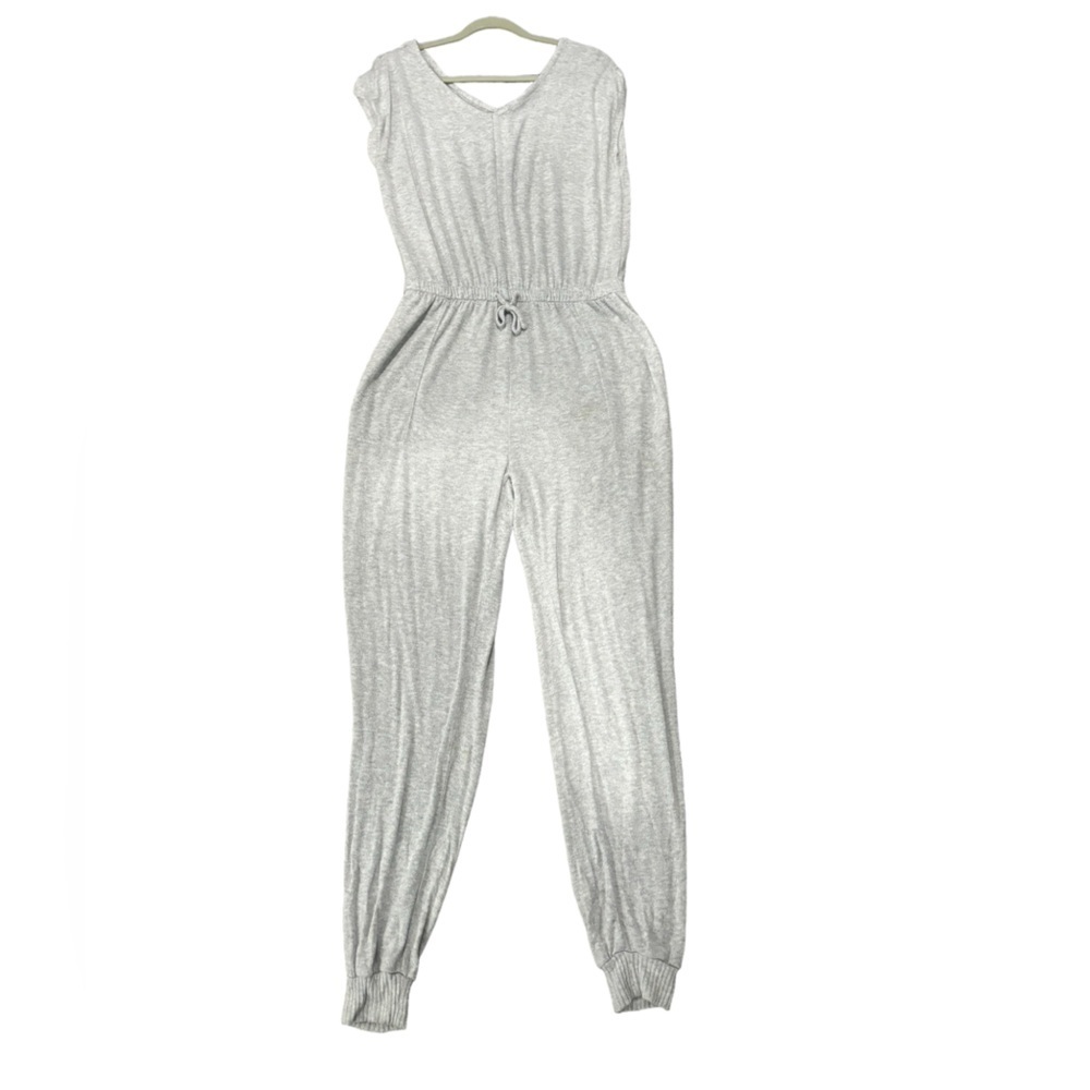 Serra Gray Women’s Jumpsuit w/Pockets and Drawstrings-size L